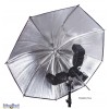 FLH13 - Drievoudige flitsschoenhouder om 3 cameraflitsers op statief te plaatsen, met parapluhouder, 3.5mm synchro aansluiting