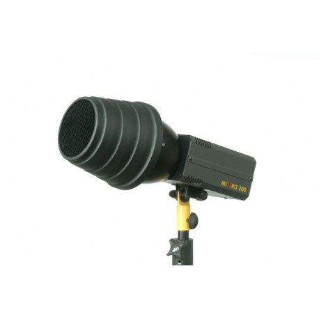 E116 - Snoot kort - lengte 120mm met honigraat van 3,5mm ø95mm voor MIQRO-PRO - elfo