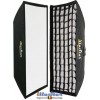 SB35160HCA144 - Softbox 2in1 - 35x160cm met Diffusor & Honingraatrooster, 360° draaibaar, Opvouwbaar,  inclusief tas - illuStar